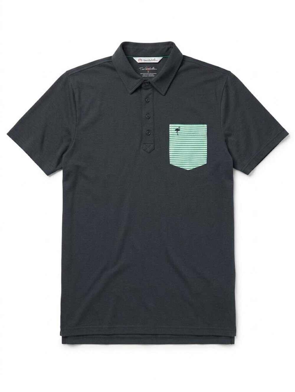 TravisMathew x The Chive Golf Polo Men’s L Black Green Pocket Pima Cotton